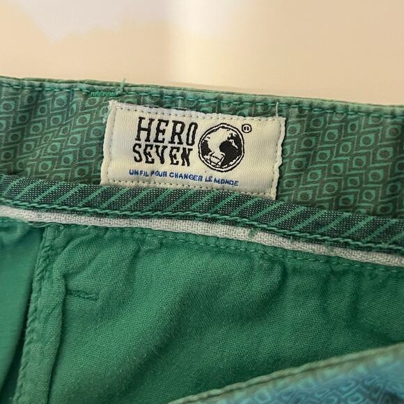 Hero Seven France Mens' Green Pattern Chino Pants 32 x 30 - Picture 5 of 15
